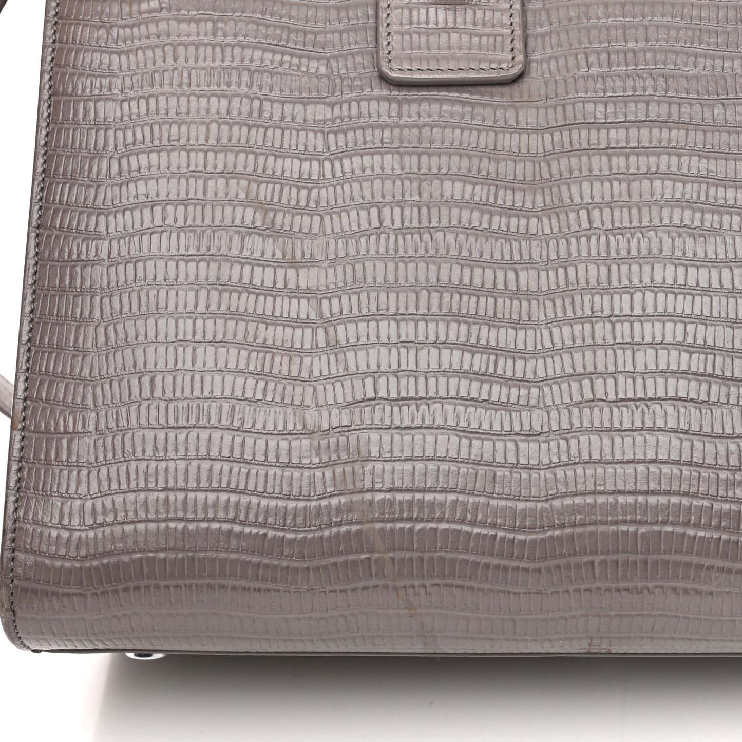 Lizard Calfskin Embossed Small Sac De Jour Fog