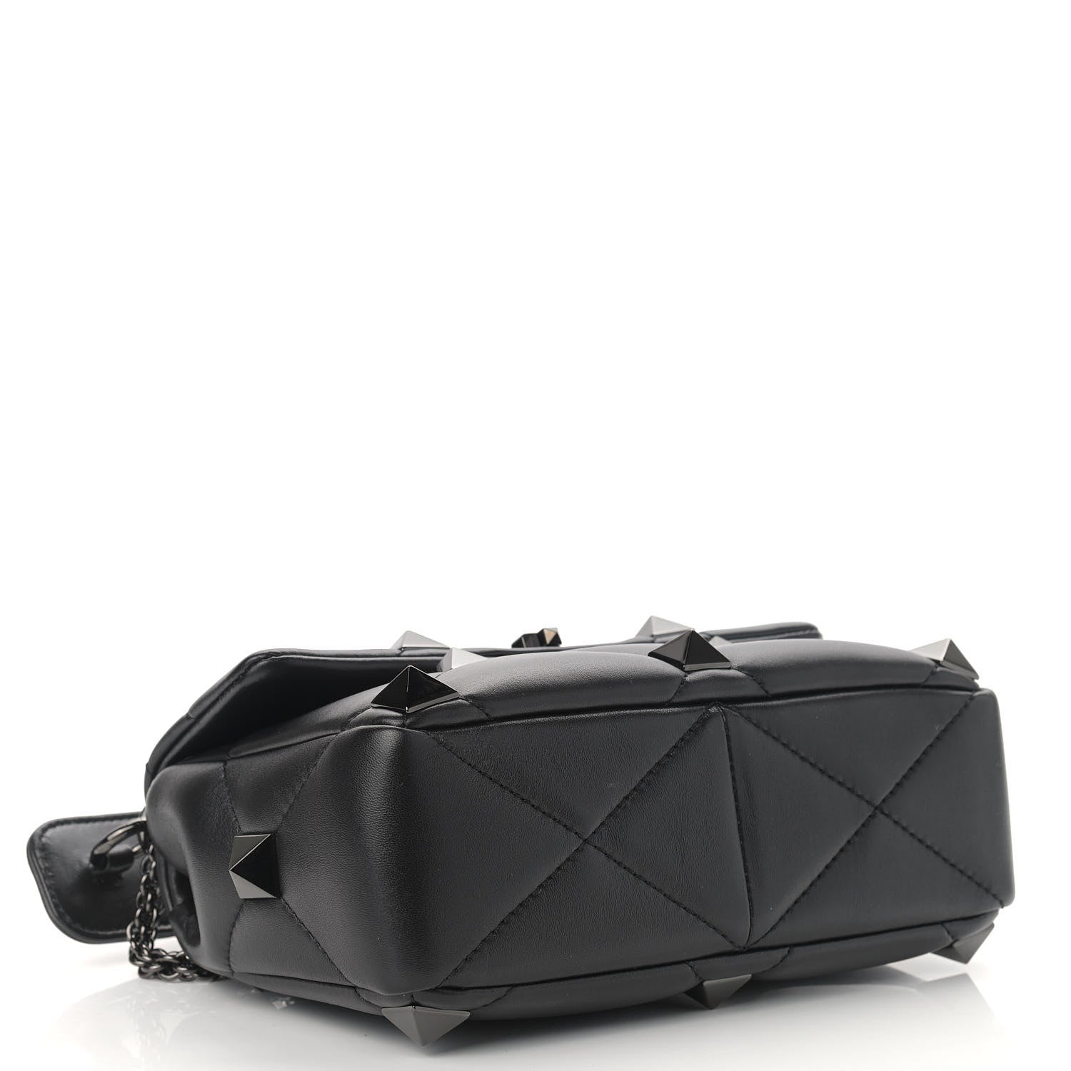 Valentino Garavani Nappa Monochrome Medium Roman Stud Shoulder Bag Black 4 of 8