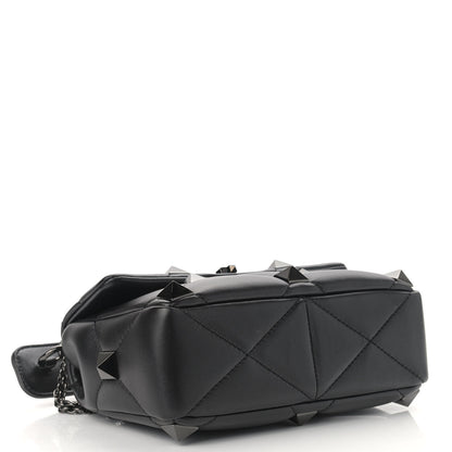 Valentino Garavani Nappa Monochrome Medium Roman Stud Shoulder Bag Black 4 of 8