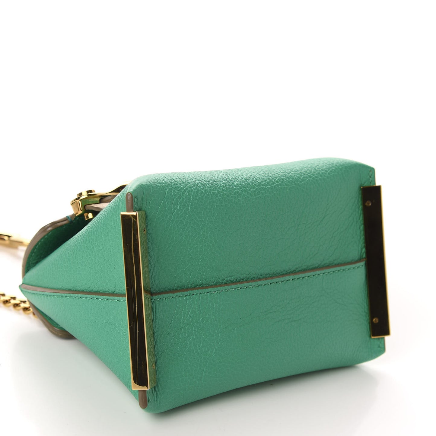 Calfskin Mini Clare Shoulder Bag Green Turquoise