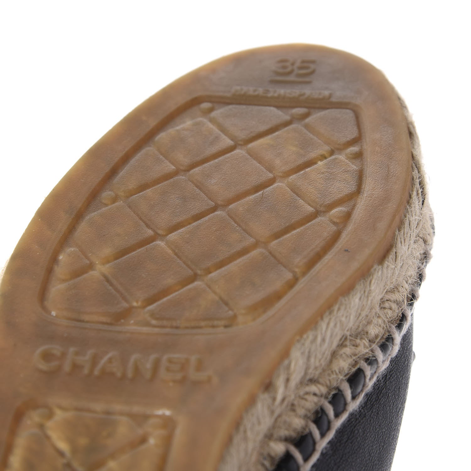 Chanel Lambskin Camellia CC Stud Espadrilles 35 Black 13 of 13