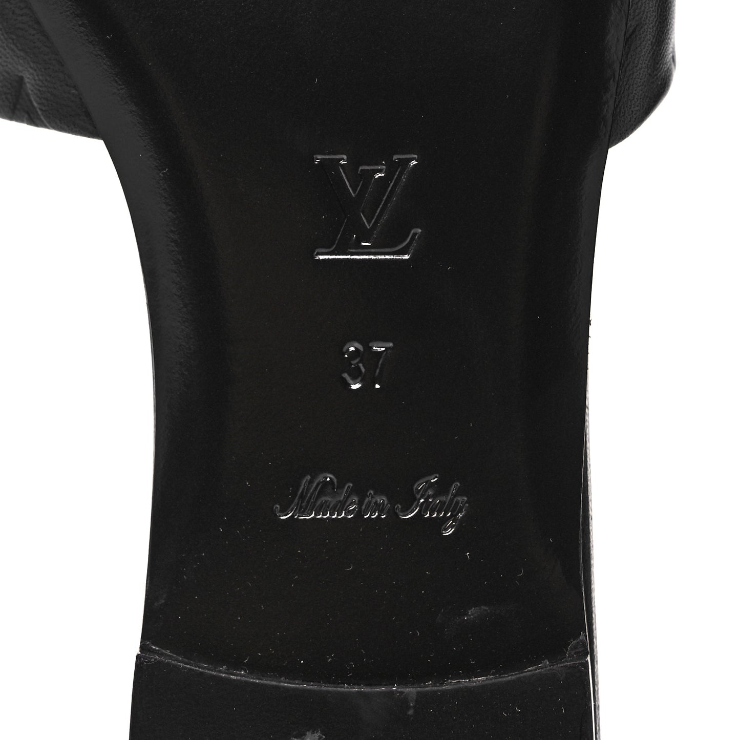 Lambskin Embossed Monogram Revival Flat Mules 37 Black