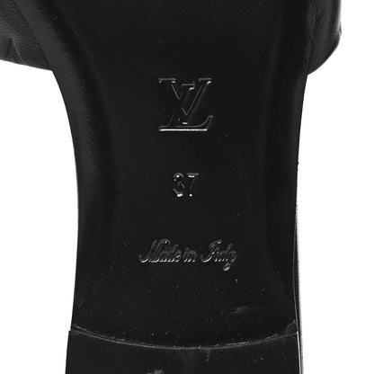 Louis Vuitton Lambskin Embossed Monogram Revival Flat Mules 37 Black 6 of 9