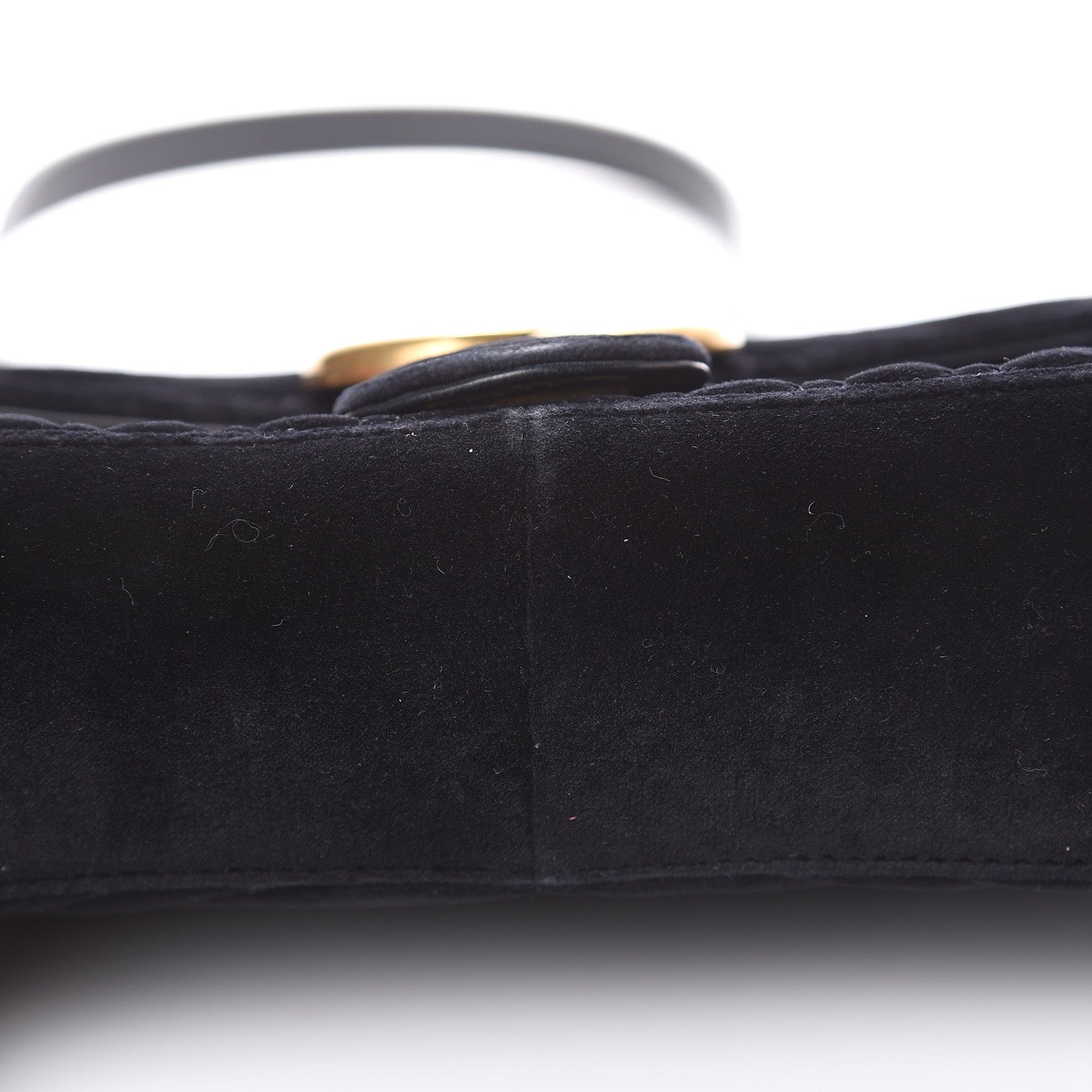 Gucci Velvet Matelasse Mini GG Marmont Shoulder Bag Black 12 of 15