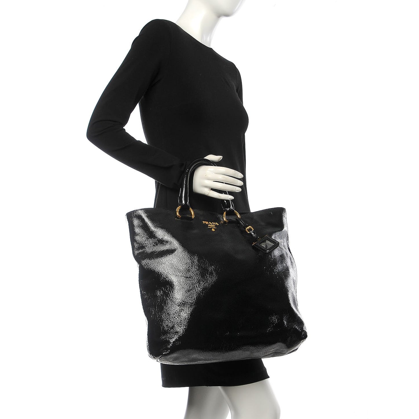Vernice Naplak Shopping Tote Black