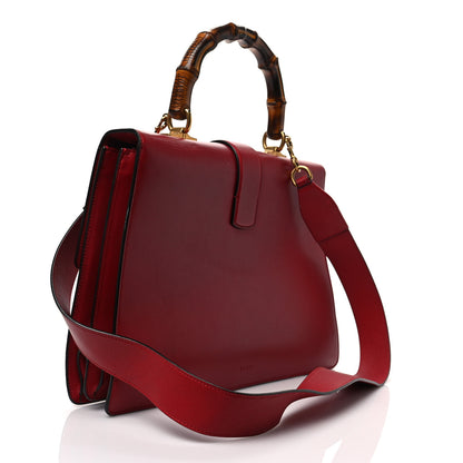 Gucci Moon Calfskin Web Large Dionysus Bamboo Top Handle Bag Hibiscus Red 2 of 9