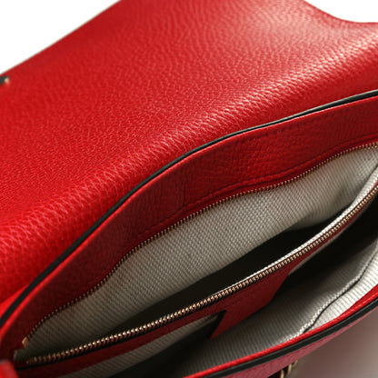 Gucci Pebbled Calfskin Medium Soho Flap Crossbody Vibrant Red 8 of 12