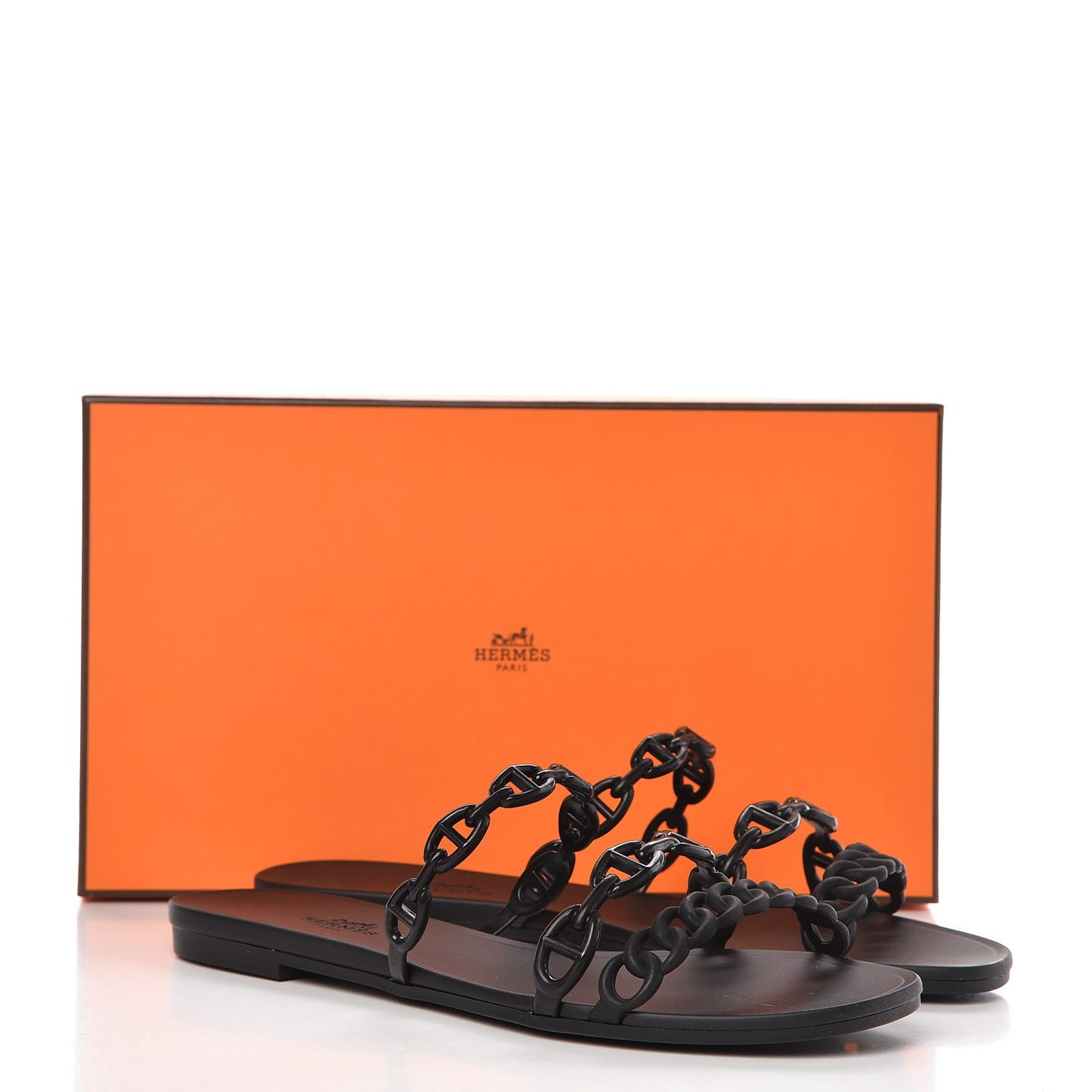 Rubber Chaine d'Ancre Rivage Sandals 38 Black