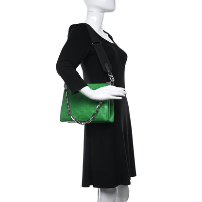 Louis Vuitton Lambskin Embossed Monogram LV Match Coussin PM Green White 2 of 10