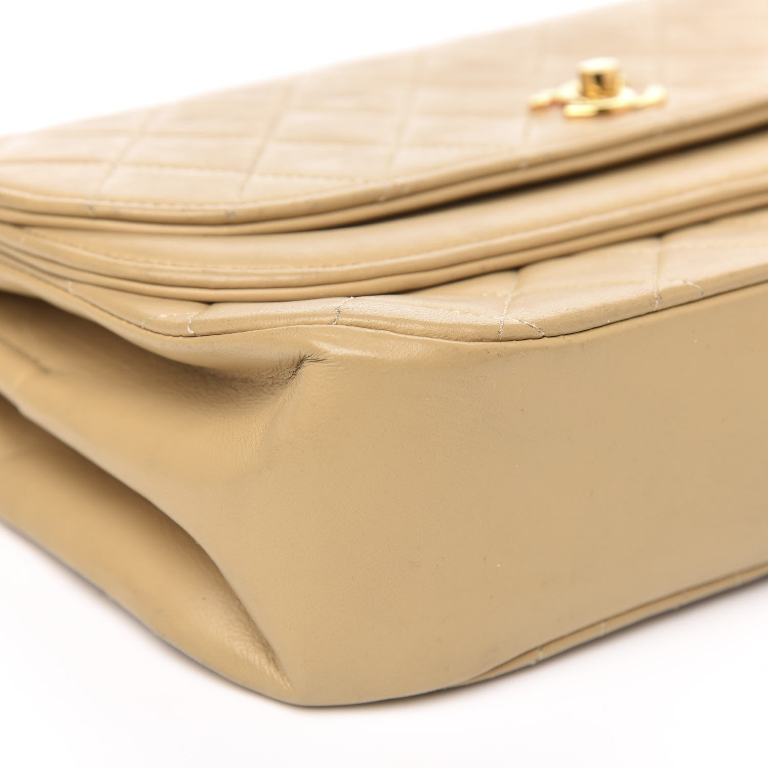 Chanel Lambskin Quilted Medium Double Flap Beige 6 of 15