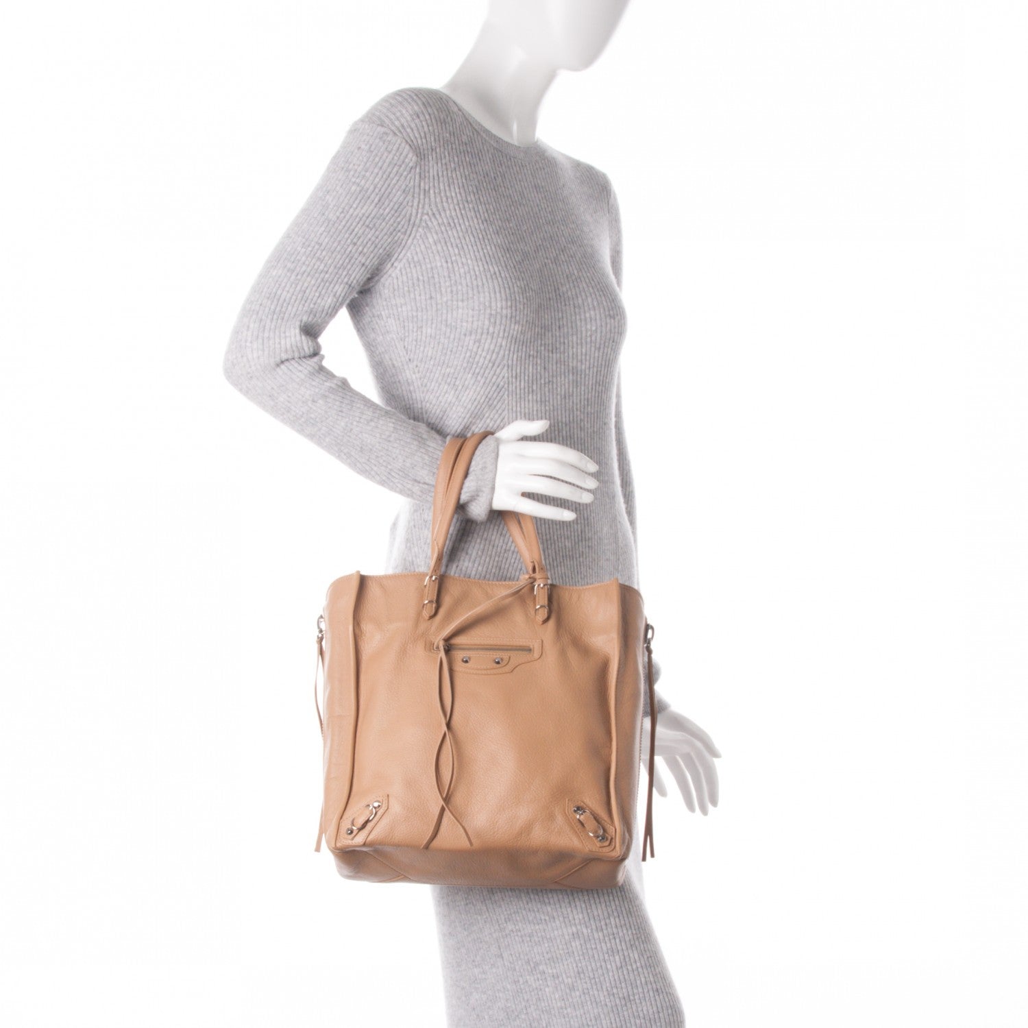 Balenciaga Veau Papier A5 Zip Around Tote Beige Desert 2 of 7