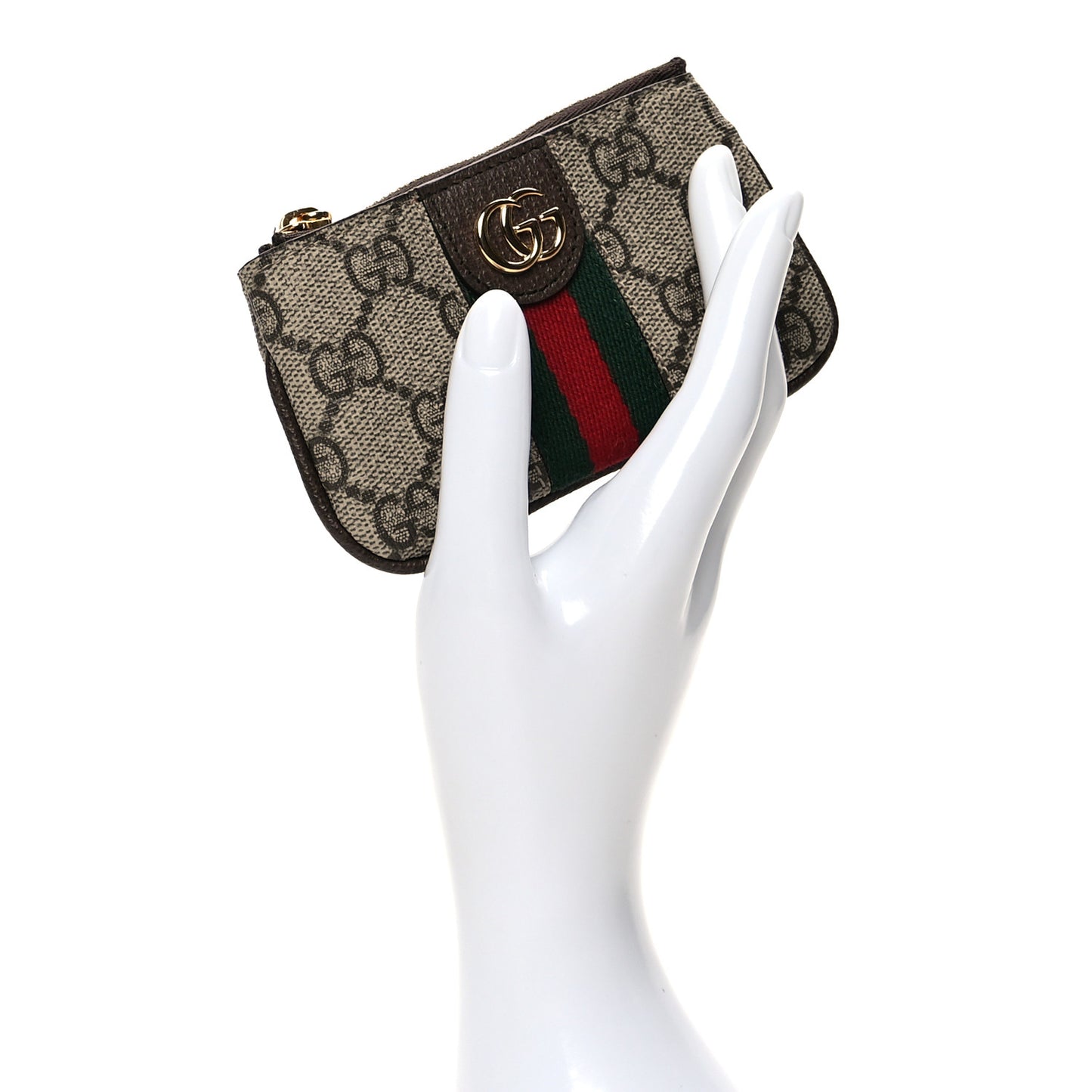 GG Supreme Monogram Web Ophidia Key Case Beige New Acero