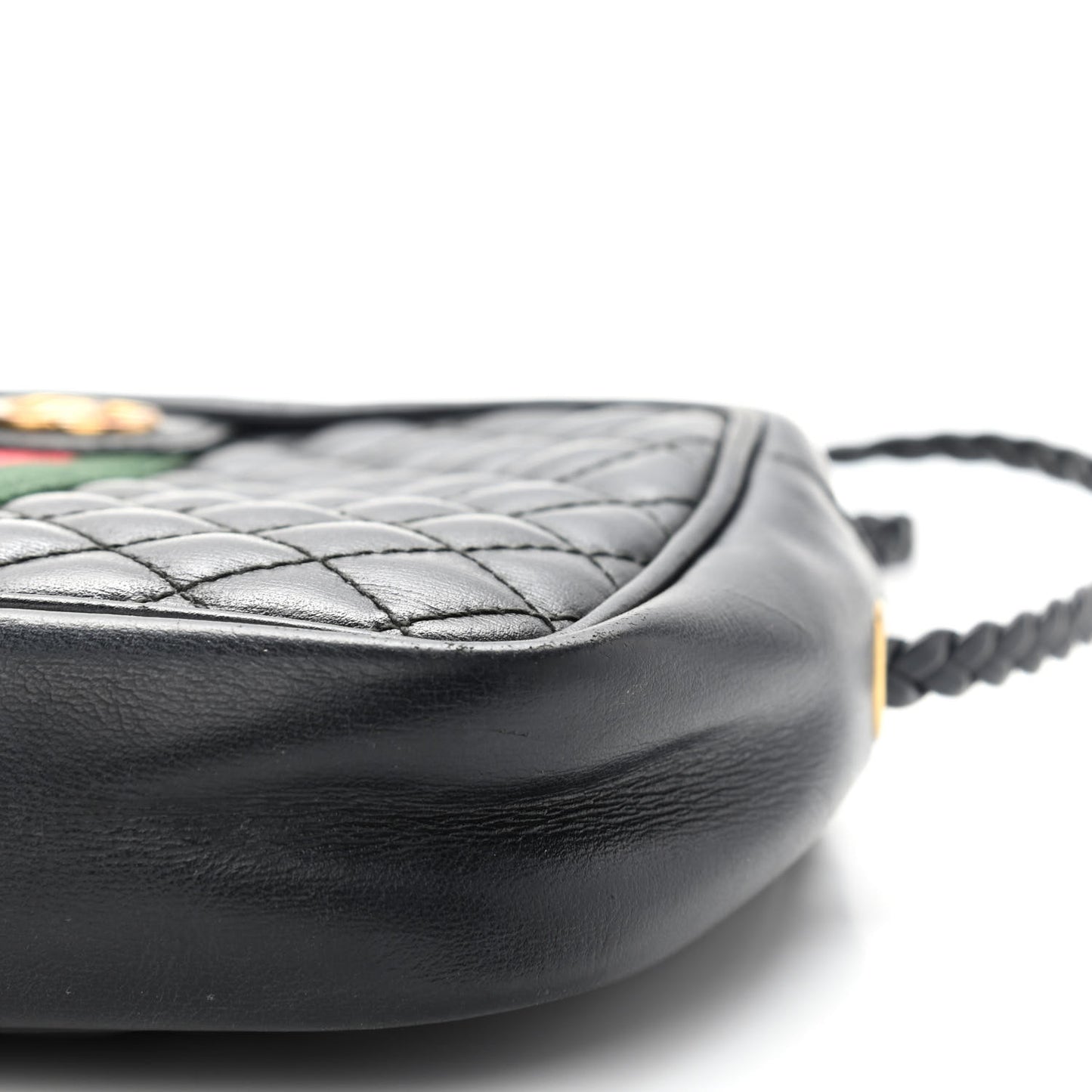 Calfskin Trapuntata Web Mini GG Shoulder Bag Black