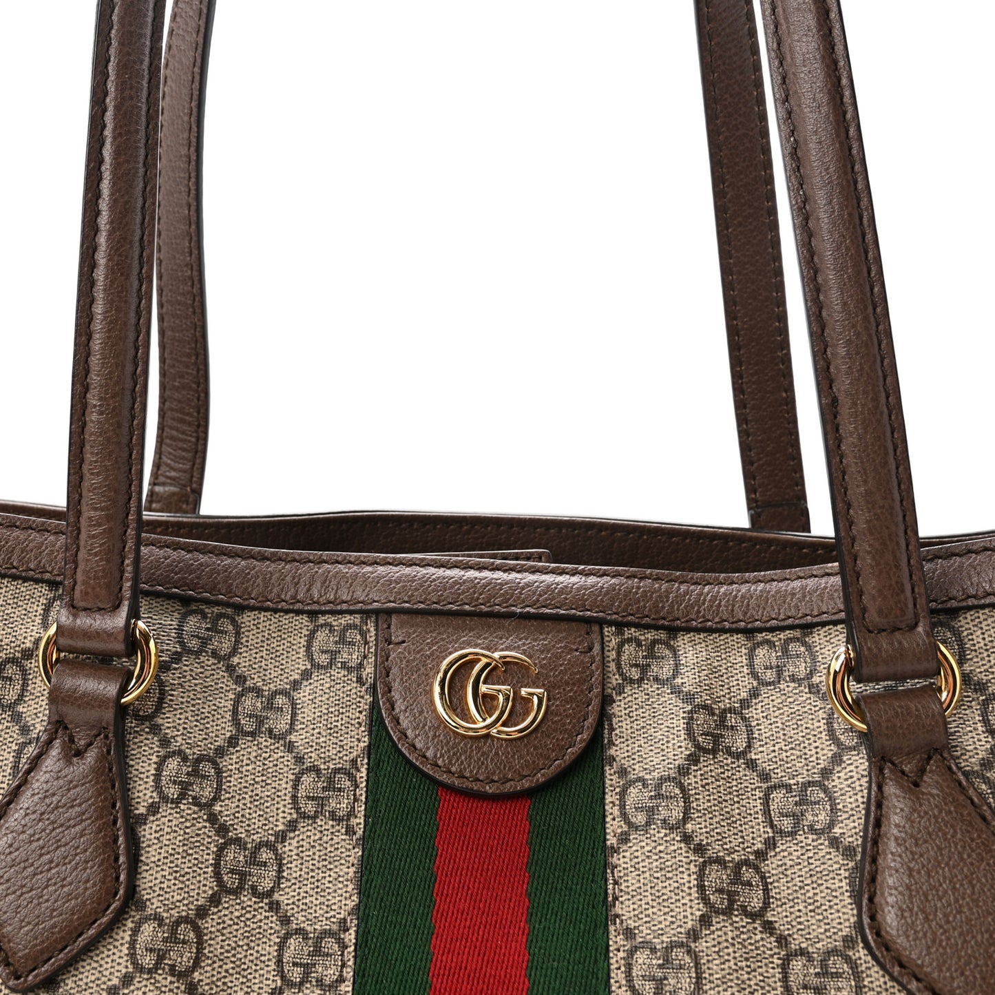 GG Supreme Monogram Medium Ophidia Shopping Tote Brown