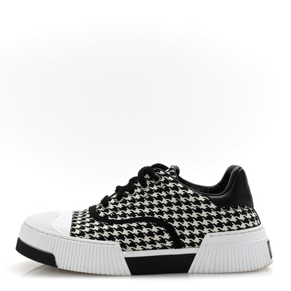 Christian Dior Canvas Houndstooth Embroidered D-Smash Sneakers 36.5 Black White 1 of 10