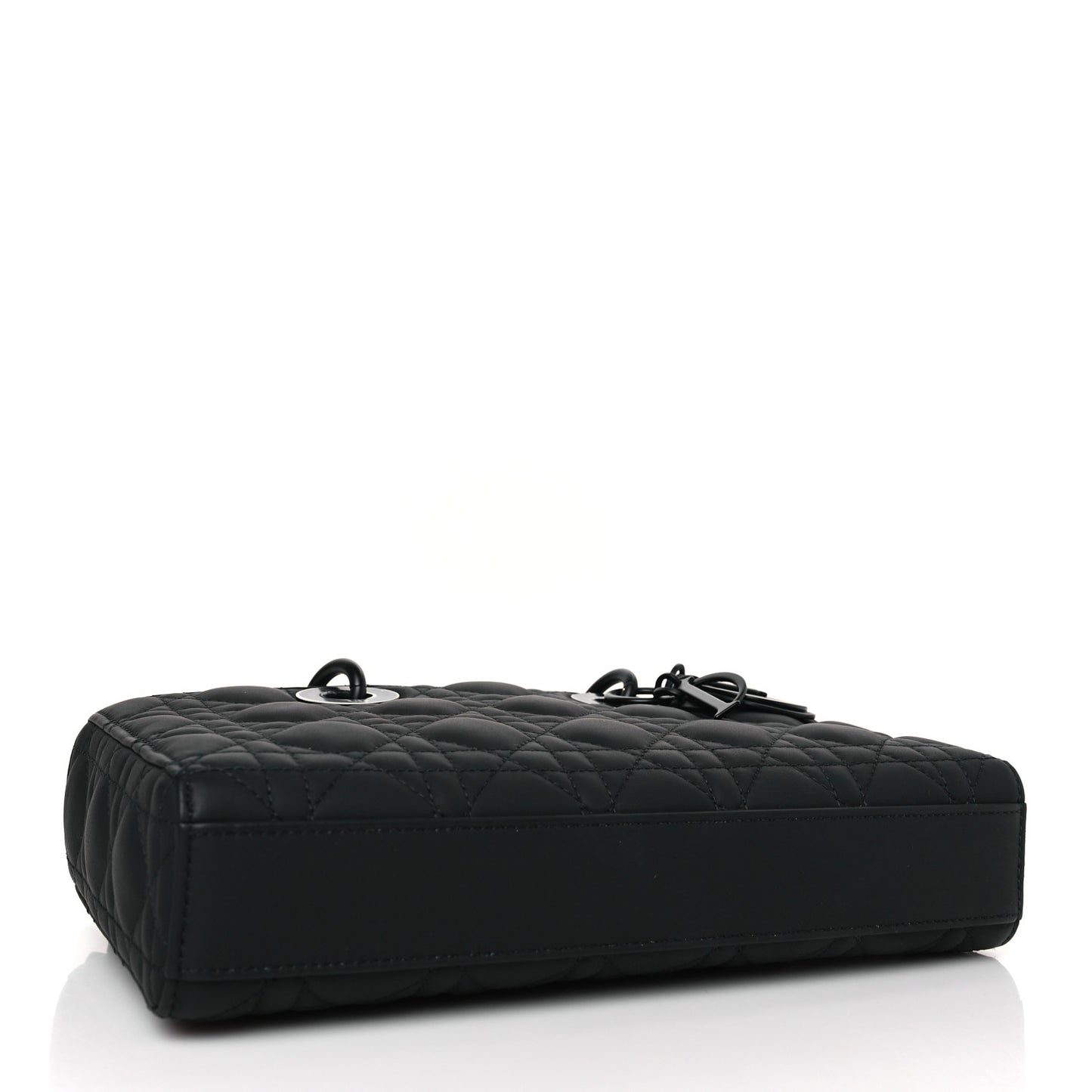 Ultra Matte Calfskin Cannage Medium Lady D-Joy Black