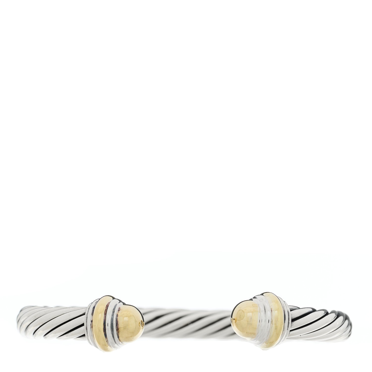 David Yurman Sterling Silver 14K Yellow Gold 7mm Cable Classics Dome Bracelet 1 of 3