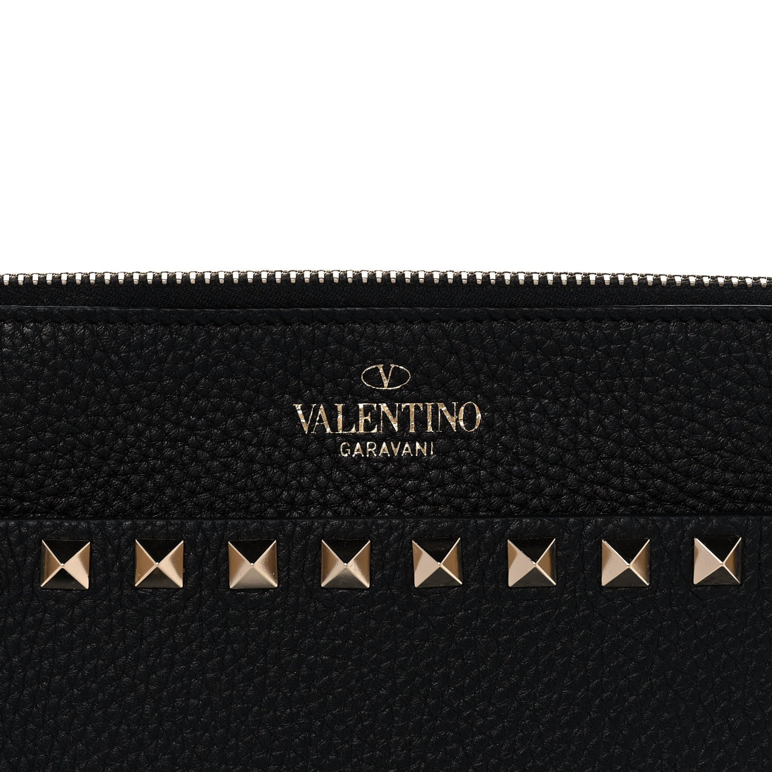 Valentino Garavani Nappa Medium Rockstud Flat Pouch Black 7 of 9