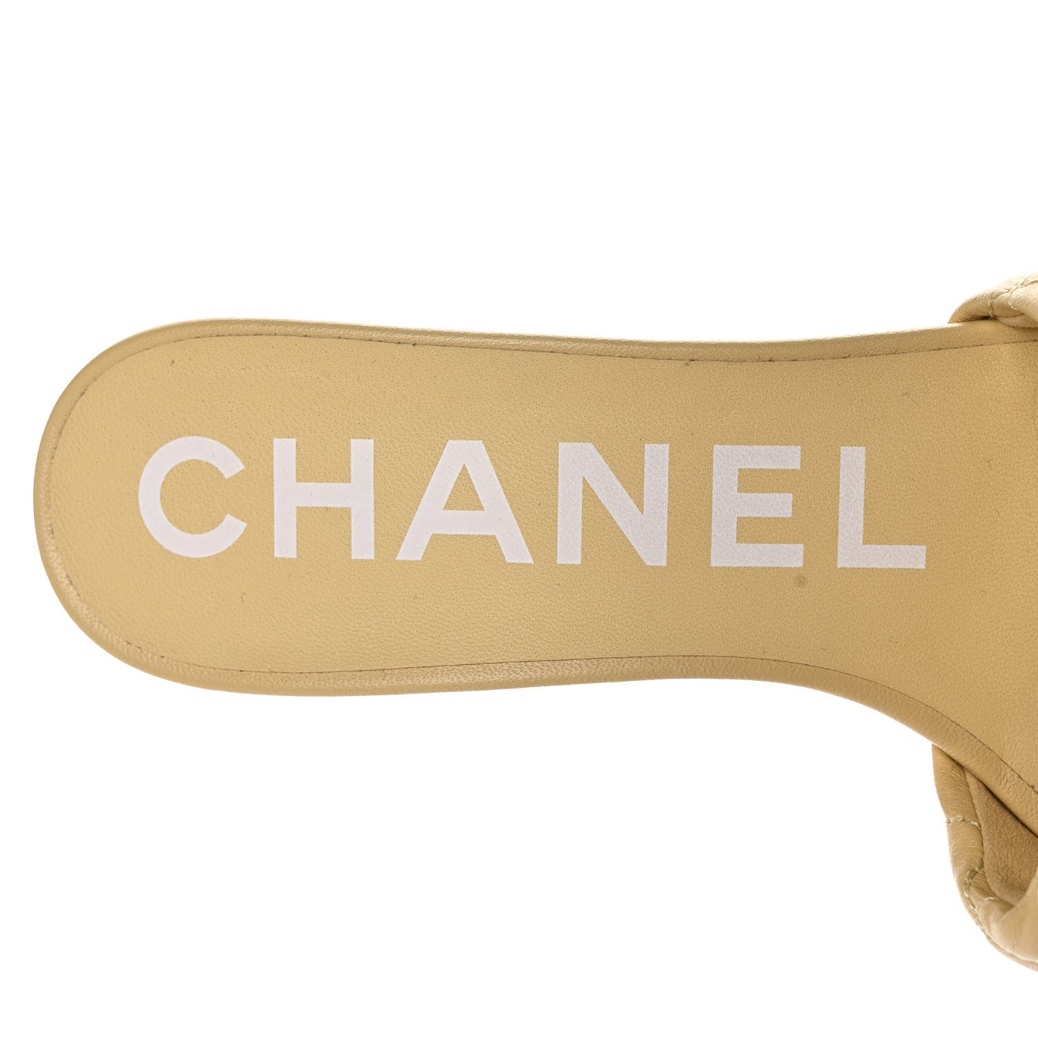 Chanel Lambskin Quilted Textured CC Mules 37 Yellow 8 of 10