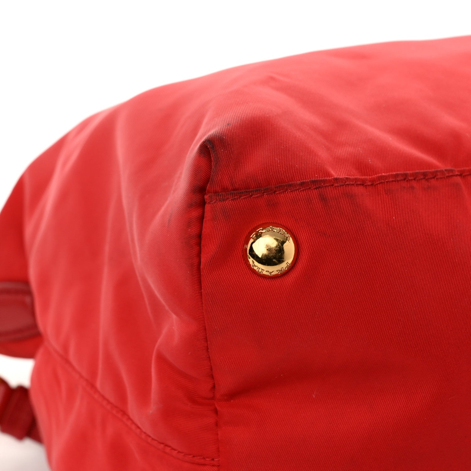 Prada Tessuto Nylon Saffiano Tote Rosso 11 of 12