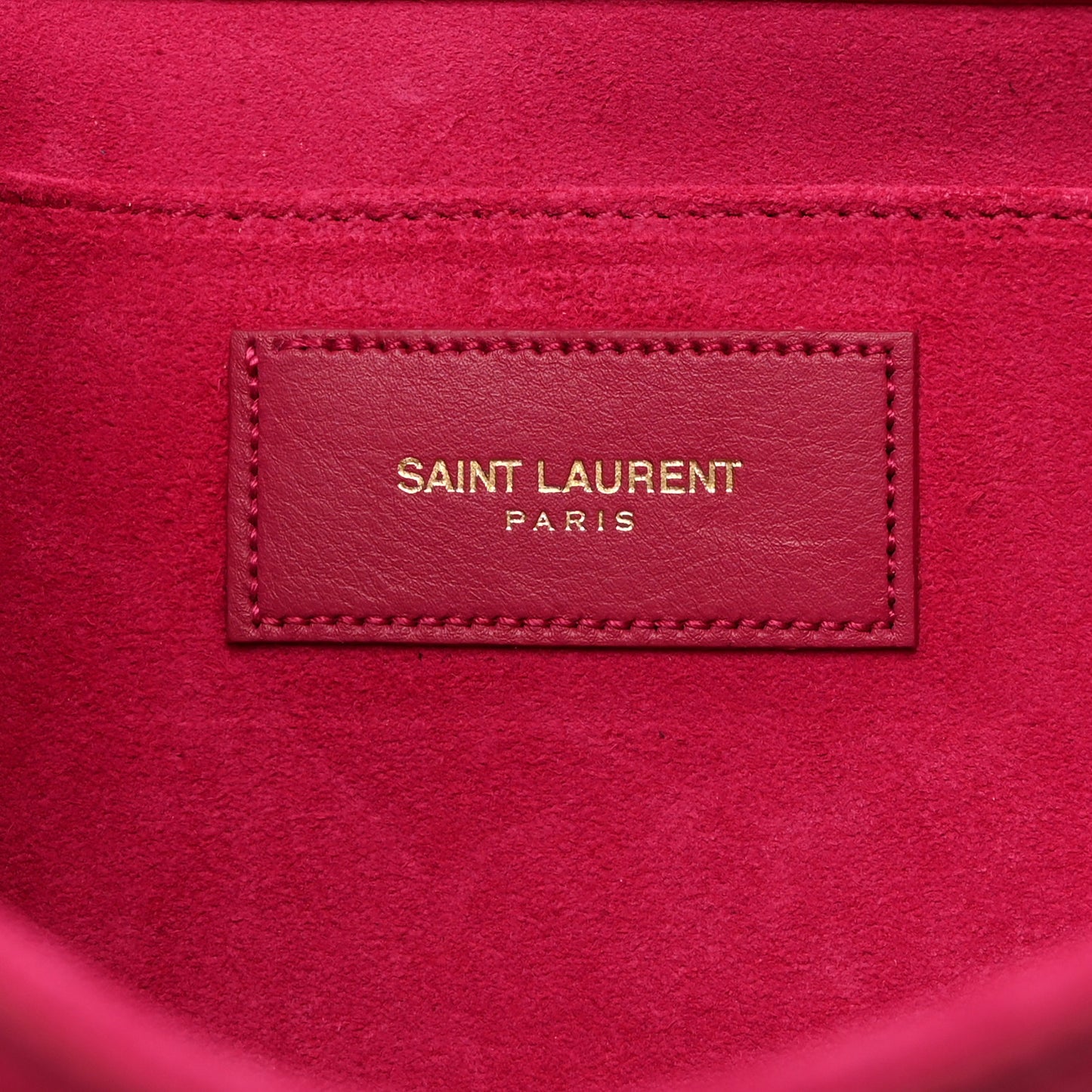 Calfskin Classic Y Ligne Clutch Fuchsia
