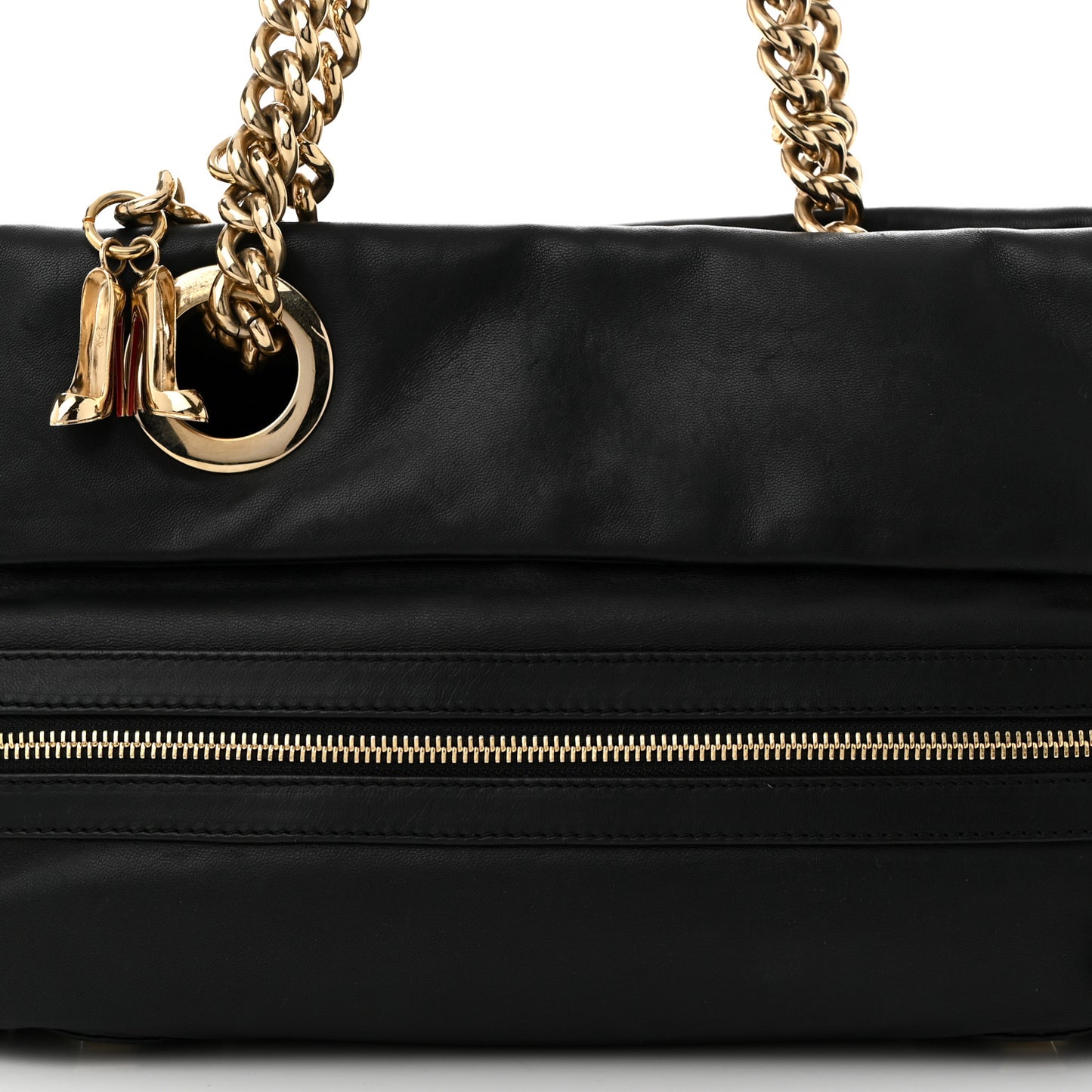 Calfskin Chain Shoulder Bag Black