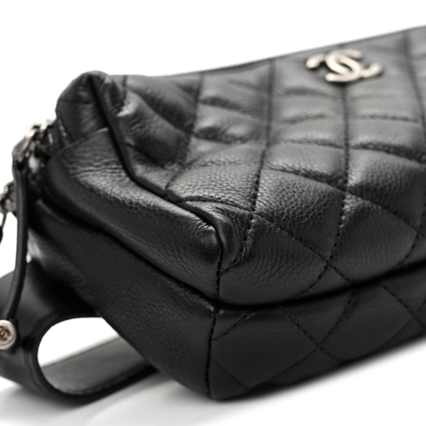 Calfskin Quilted Waist Bag Black