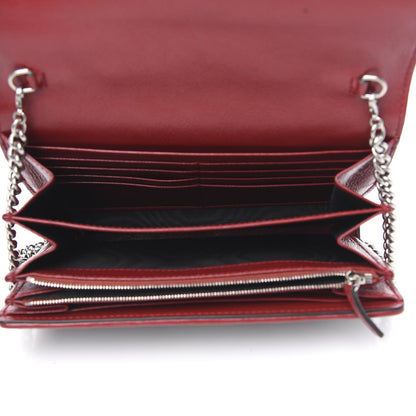 Gucci Tweed GG Monogram Mini Dionysus Chain Wallet Black White Romantic Cherry 5 of 10