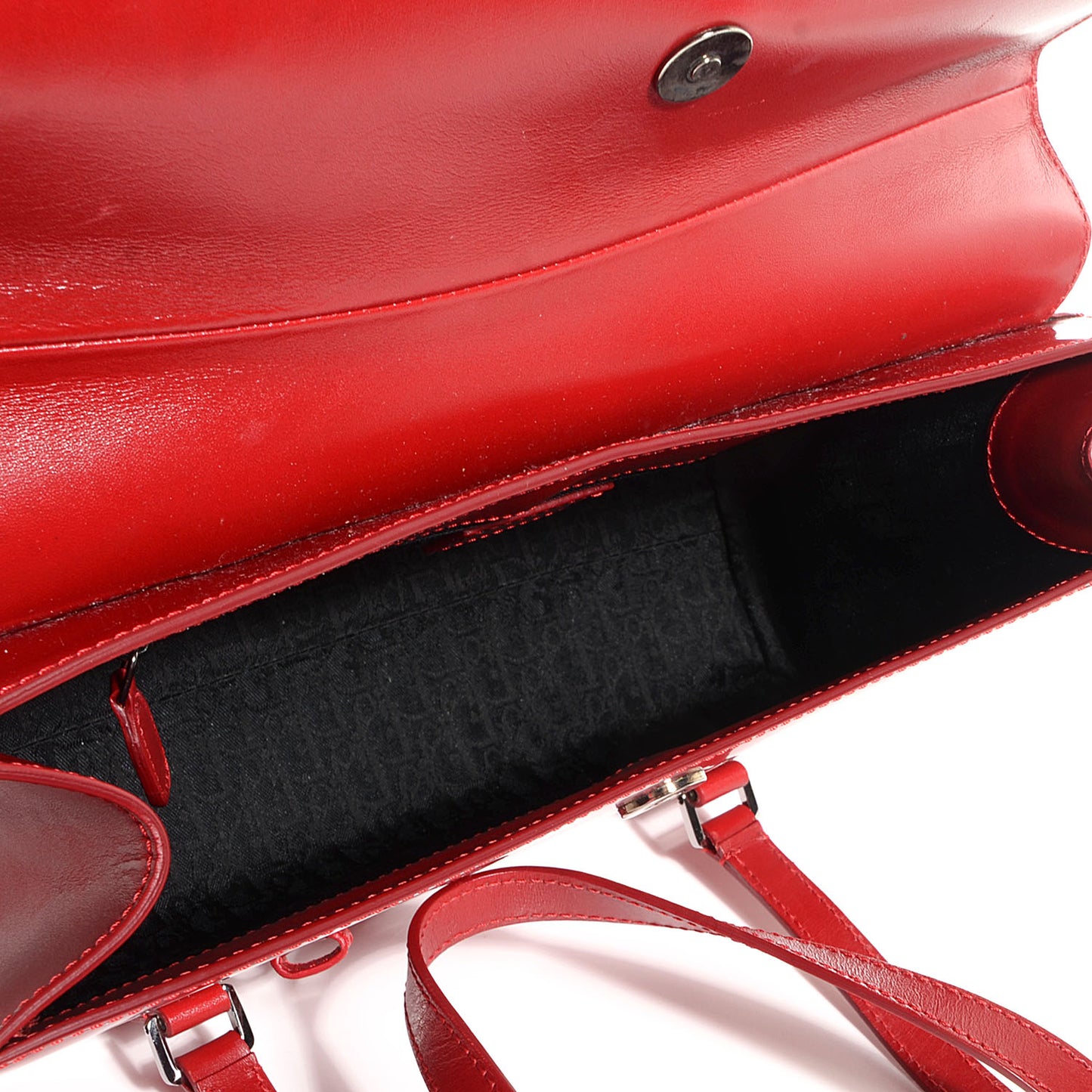 Smooth Leather Saddle Shoulder Bag Red