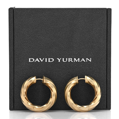 David Yurman Yellow Gold Cable Edge Hoop Earrings 5 of 5