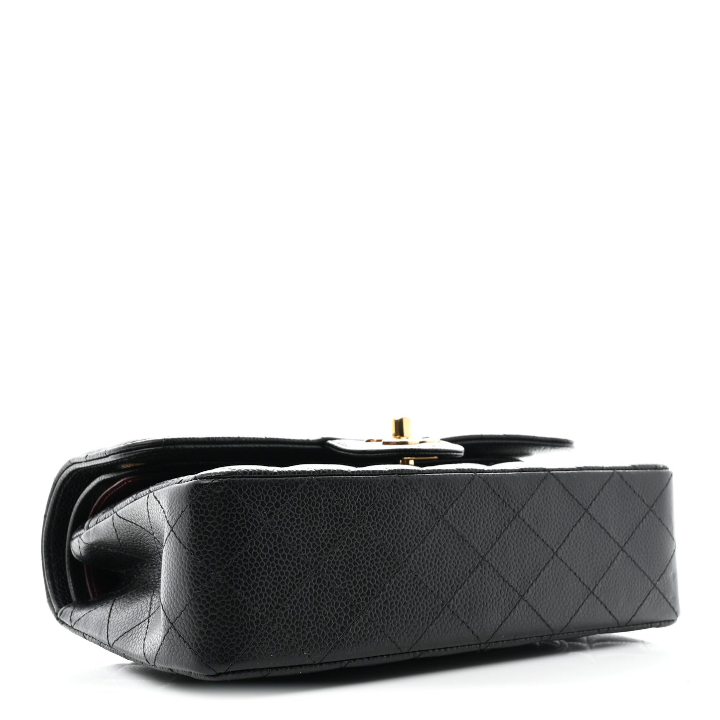 Caviar Quilted Small Double Flap Black