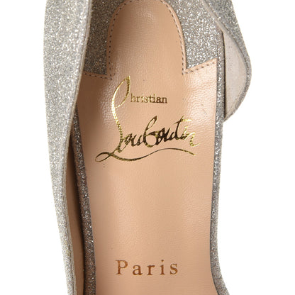 Christian Louboutin Mini Glitter Toboggan 100 Pumps 35.5 Ivory 7 of 9