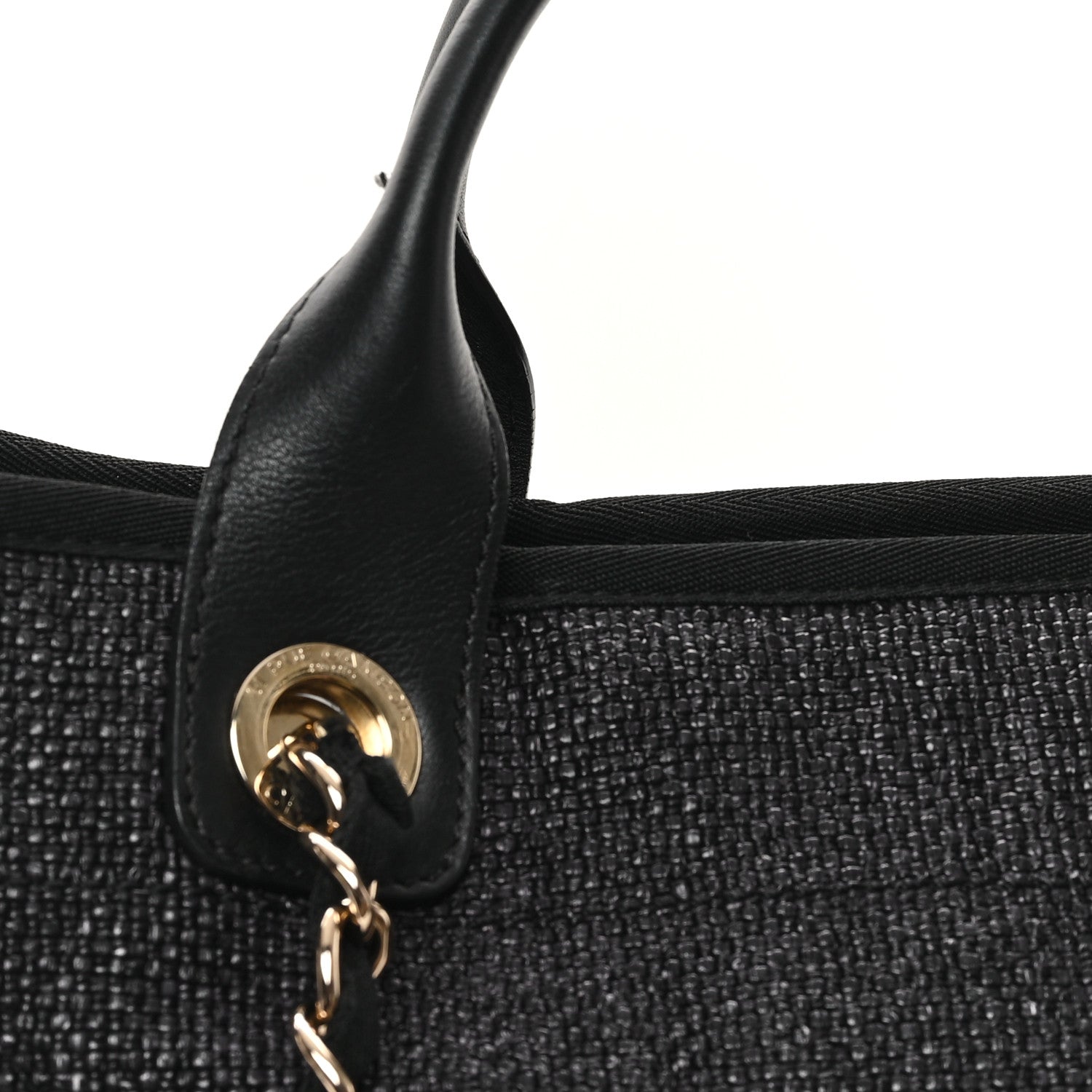 Chanel Woven Straw Raffia Large Deauville Tote Black 11 of 11
