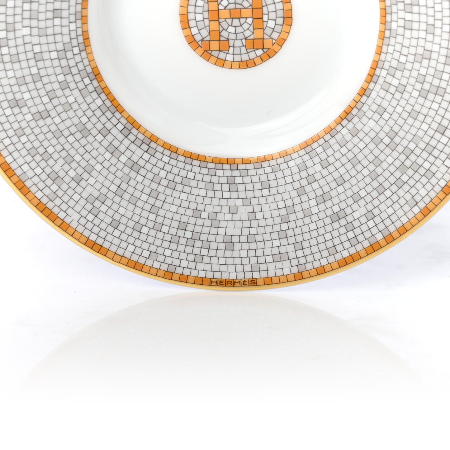 Porcelain Mosaique Au 24 Gold Coffee Cup and Saucer Set of 2