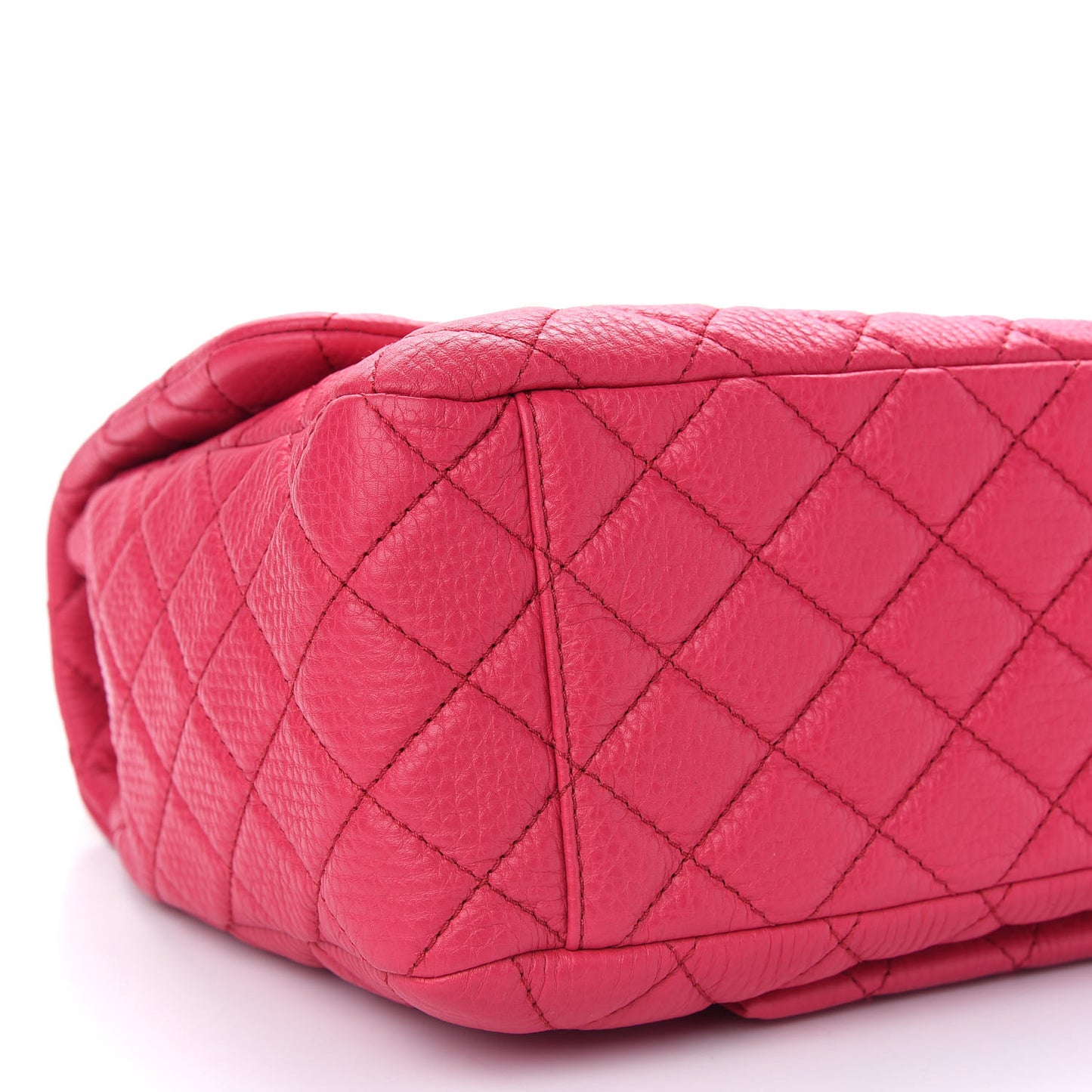 Calfskin Quilted Small XXL Travel Flap Bag Dark Pink