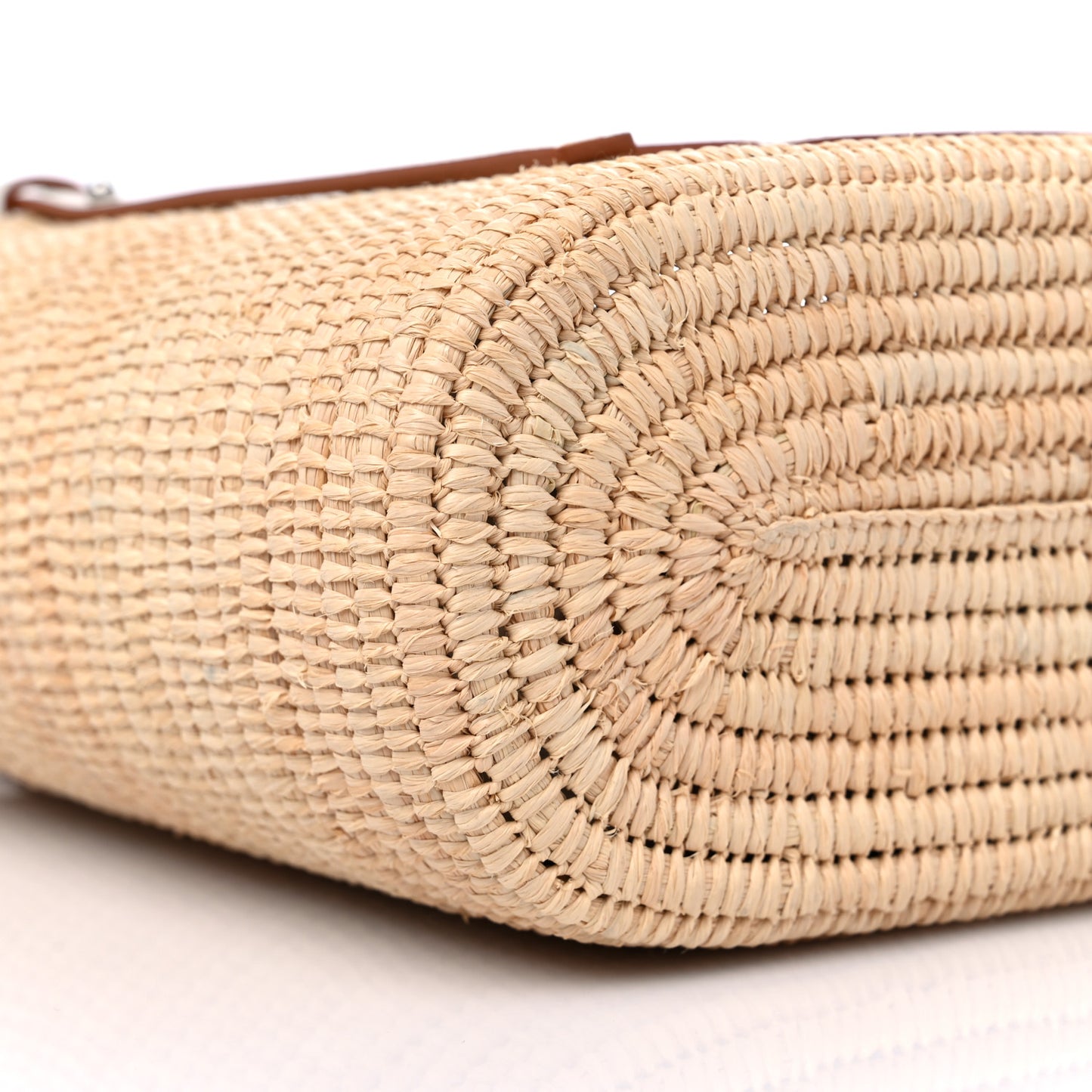 Raffia Square Small Basket Tote Bag Natural White