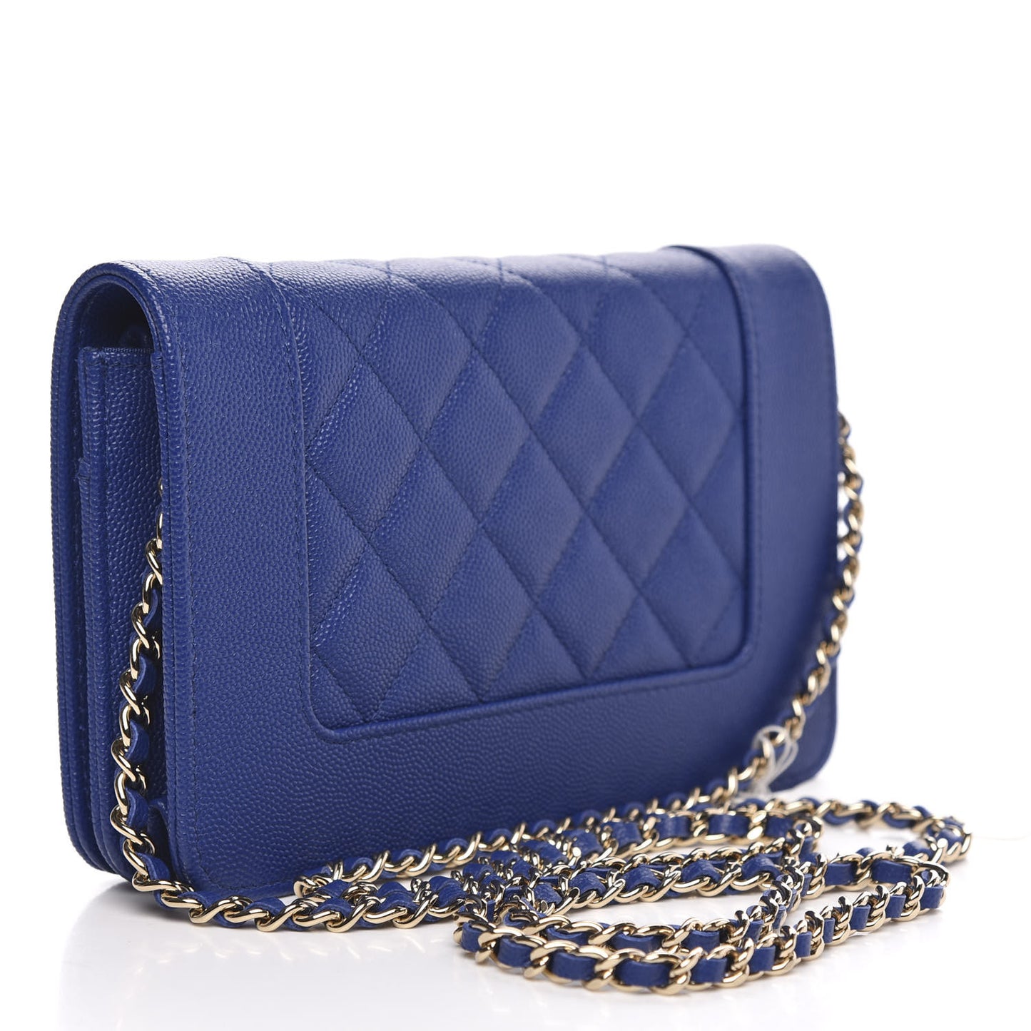 Caviar Quilted Vintage Mademoiselle Wallet On Chain WOC Blue