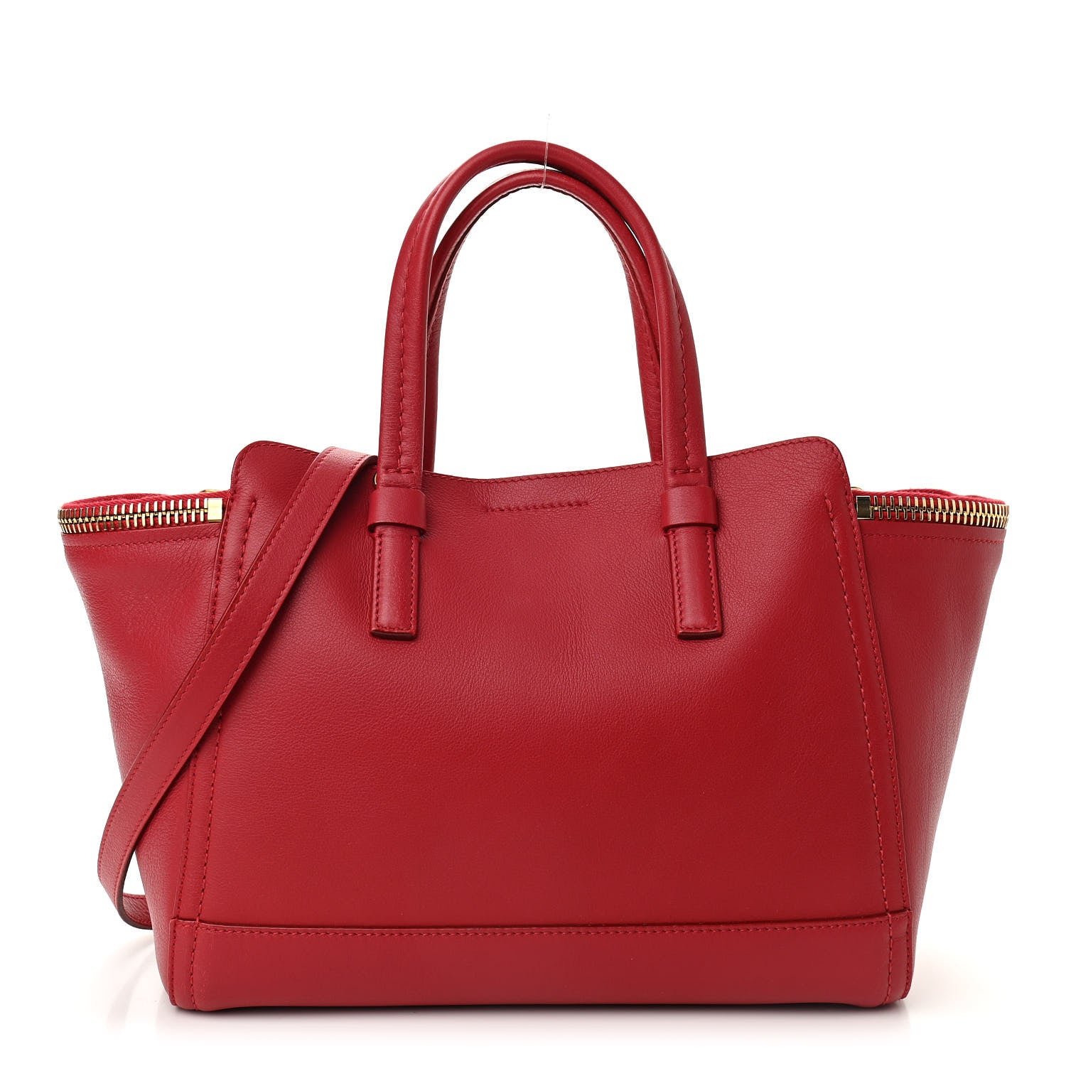 Salvatore Ferragamo Calfskin Satchel Red 1 of 9