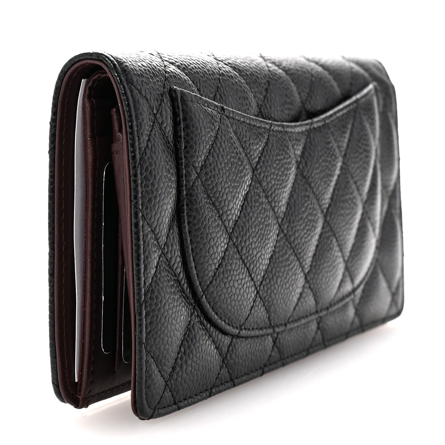 Chanel Caviar Quilted Yen Wallet Black 3 of 9
