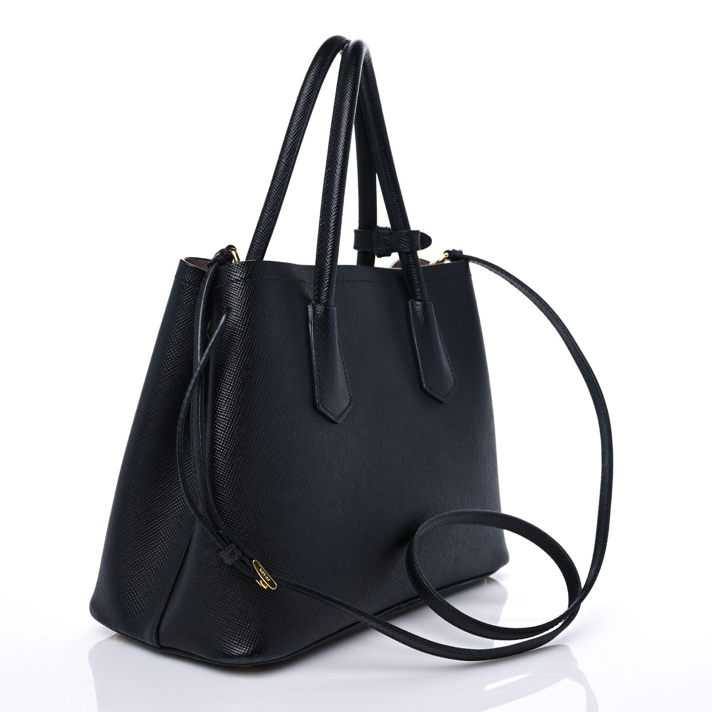 Saffiano Cuir Small Double Bag Black Mughetto