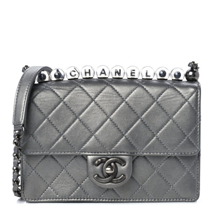 Chanel Metallic Goatskin Quilted Small Chic Pearls Flap Silver 1 of 11