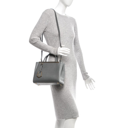 Fendi Vitello Elite Petite 2Jours Tote Grigio Grigio Chiaro 2 of 6