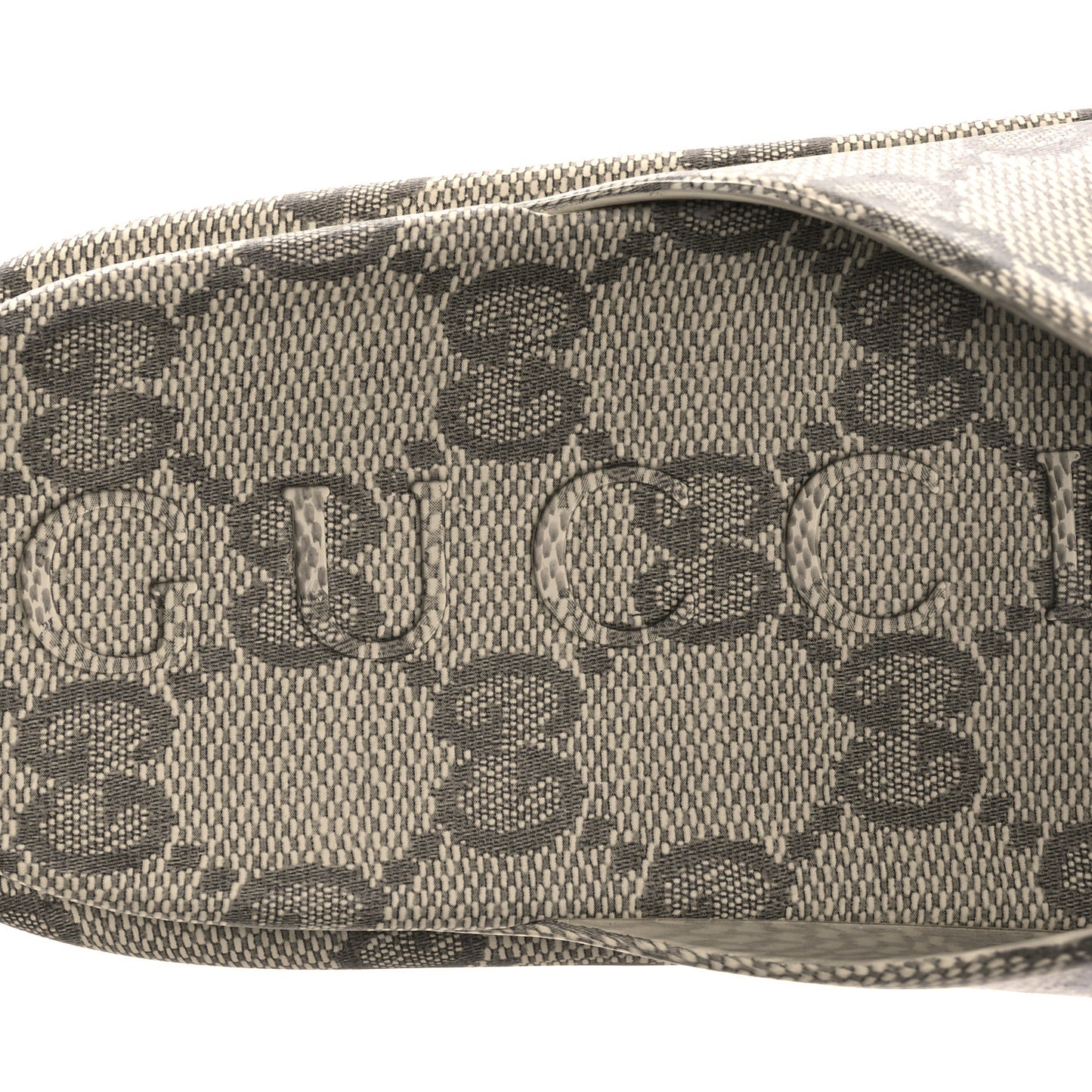 Cubic Rubber GG Monogram Womens Interlocking G Platform 42mm Slide Sandals 42 Beige Ebony