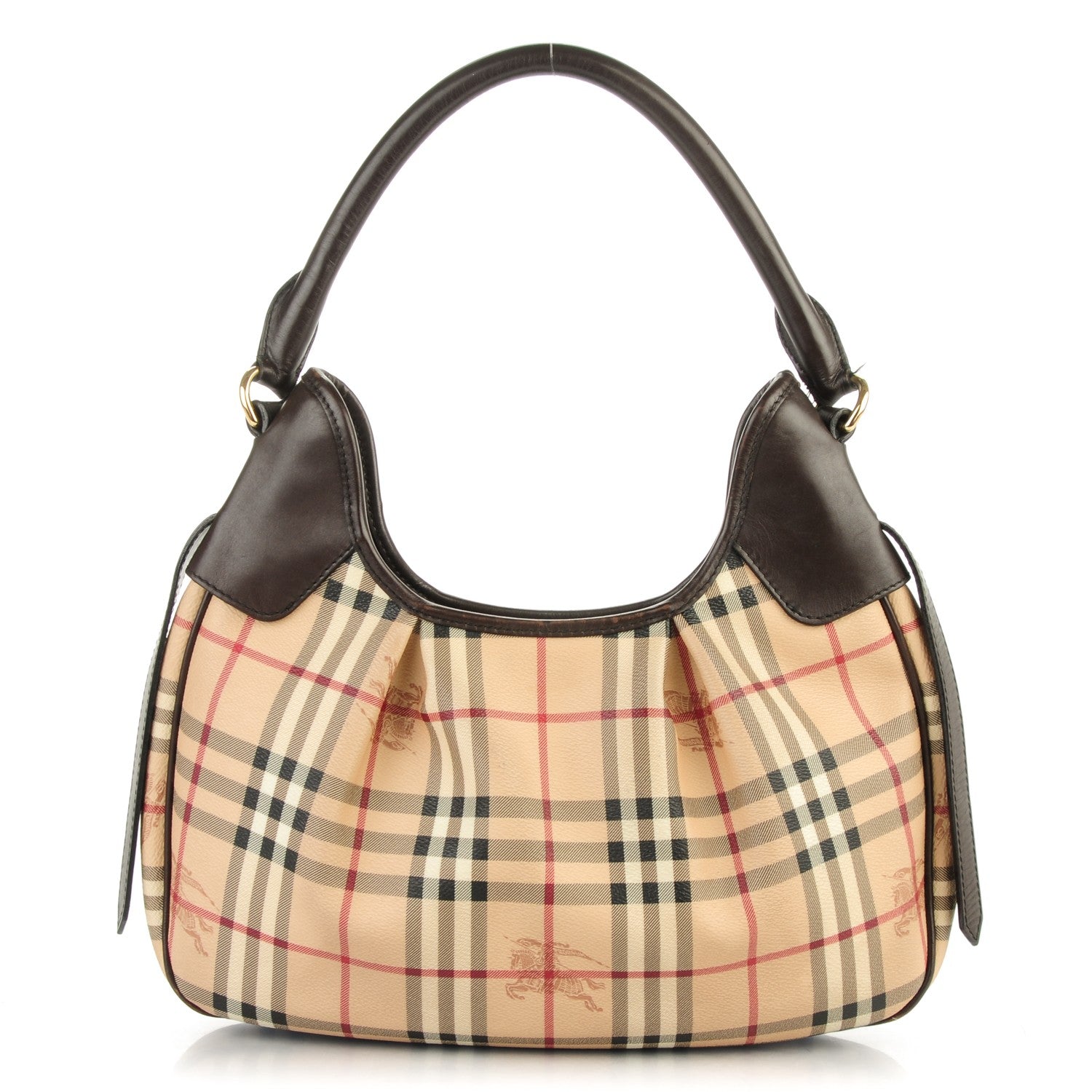 Burberry Haymarket Check Small Brooklyn Hobo Brown 1 of 11