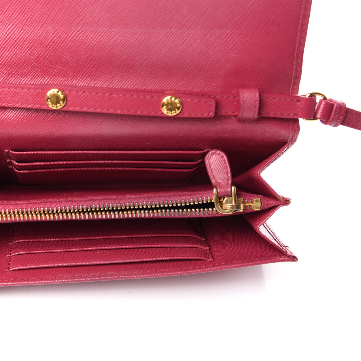 Saffiano Metal Flap Wallet with Strap Peonia