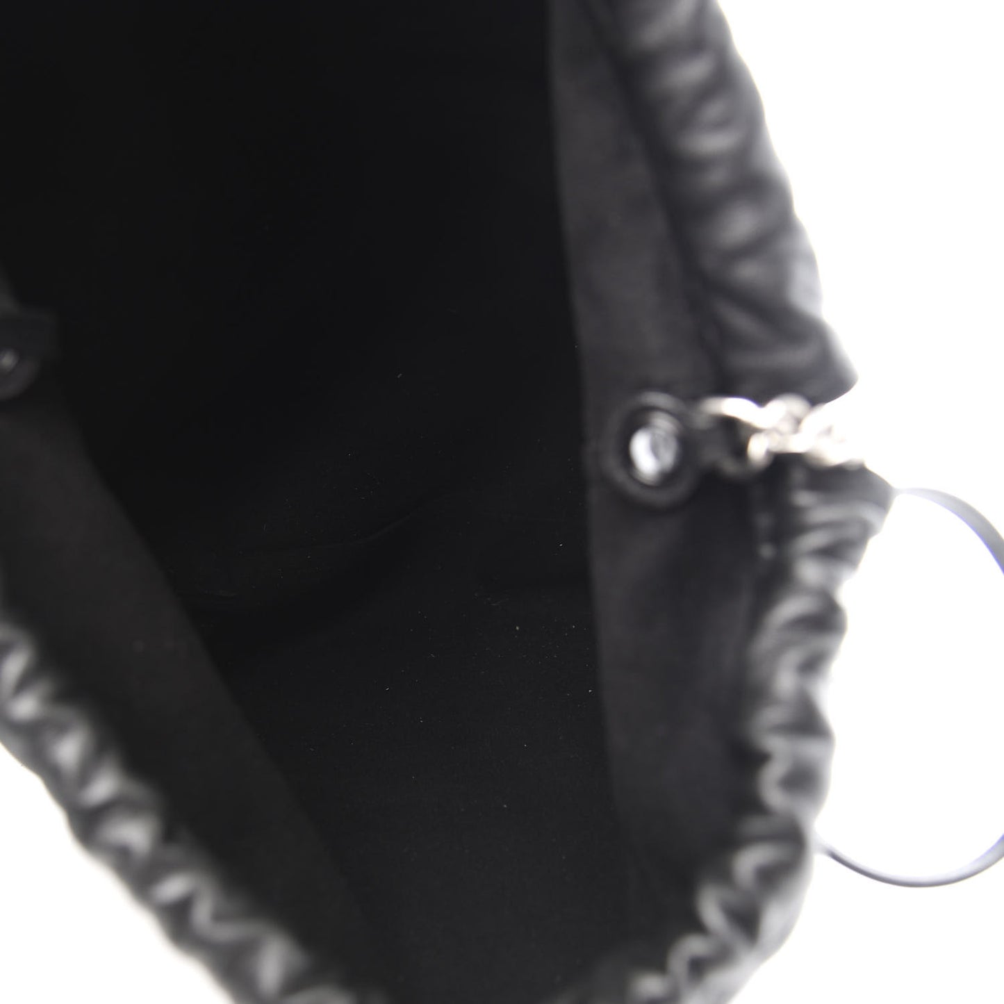 Lambskin Teddy Drawstring Bag Black