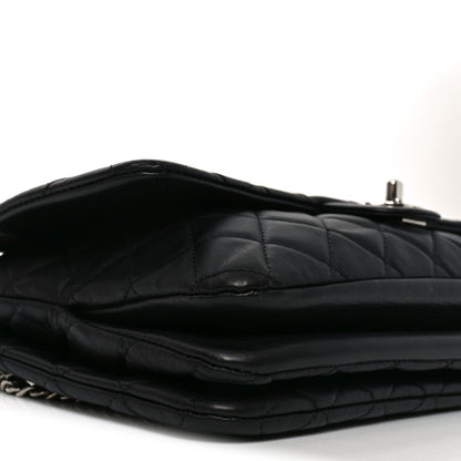 Chanel Lambskin Quilted Jumbo Chanel 3 Flap Bag Black 9 of 10