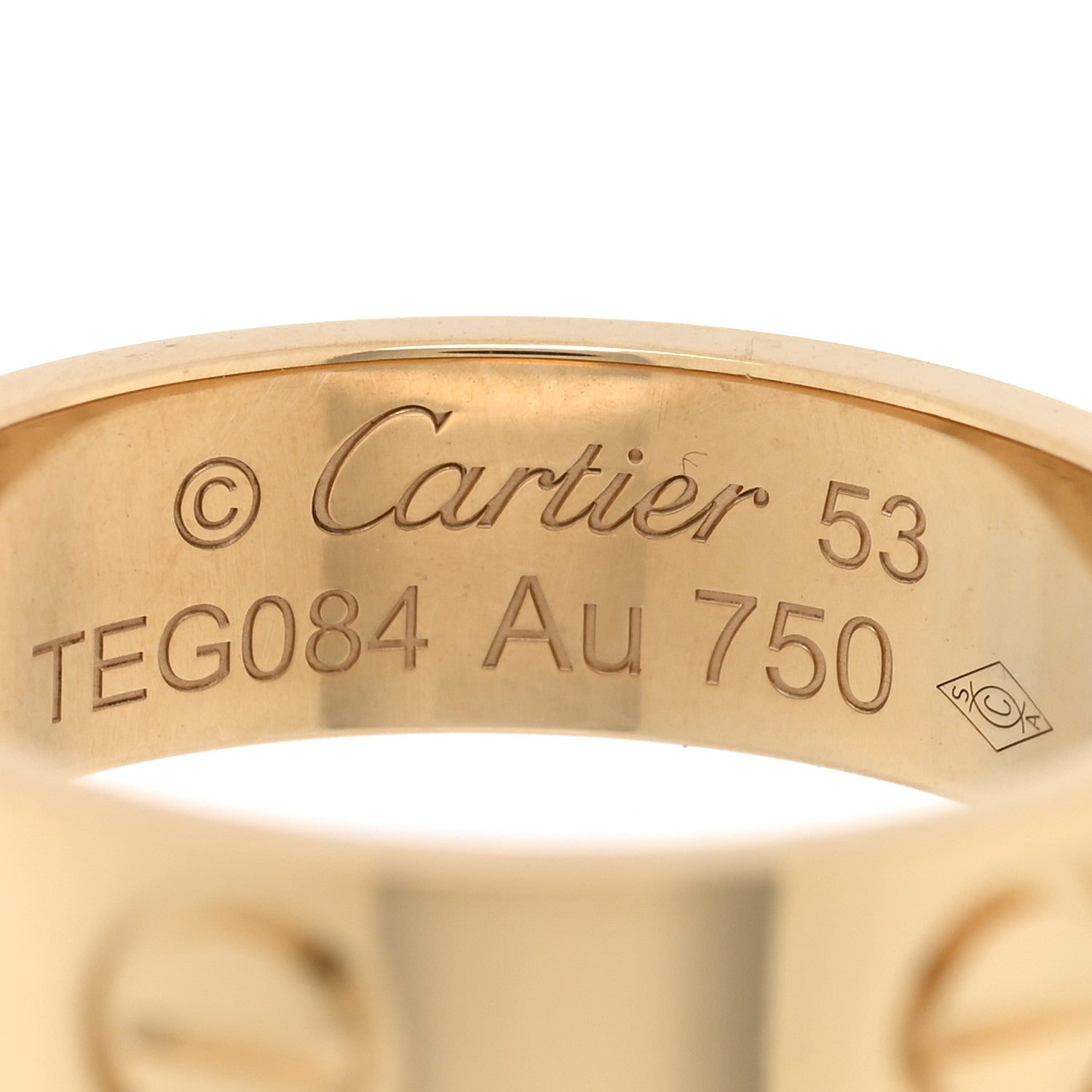 Cartier 18K Yellow Gold 5.5mm LOVE Ring 53 6.25 4 of 4
