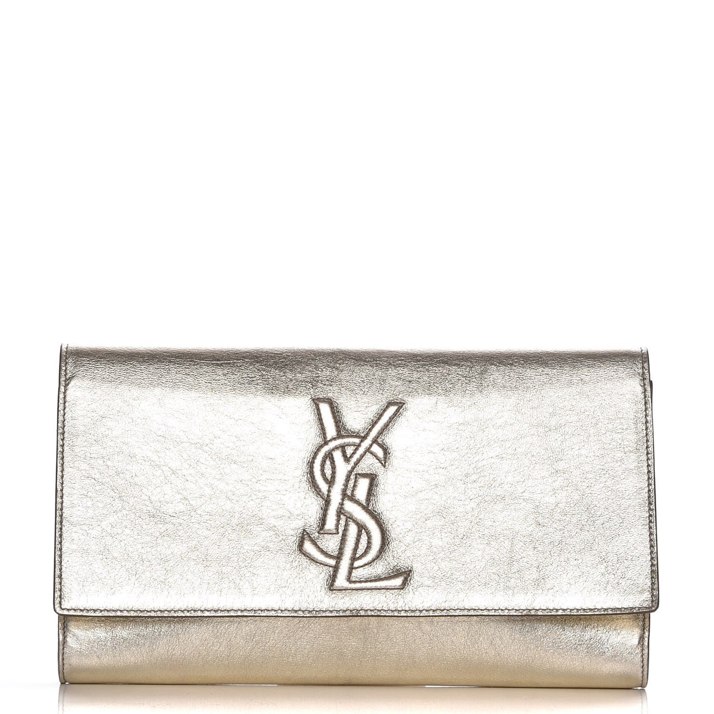 Metallic Calfskin Monogram Large Belle De Jour Clutch Gold