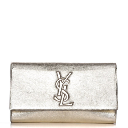 Saint Laurent Metallic Calfskin Monogram Large Belle De Jour Clutch Gold 1 of 7